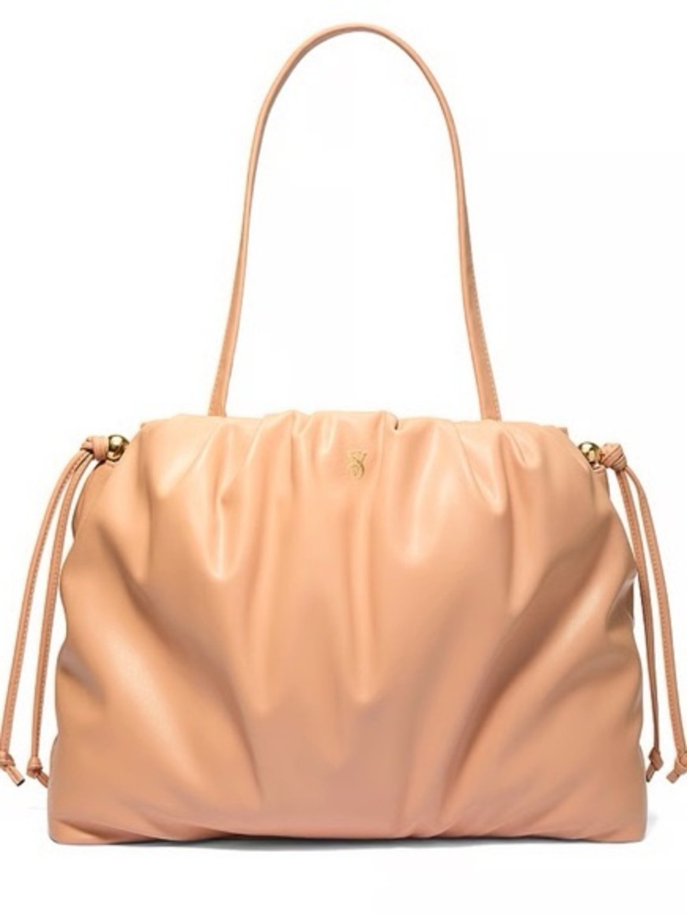 Victoria Secret Limited Edition Nude Faux Leather Drawstring Shoulder Bag NWT